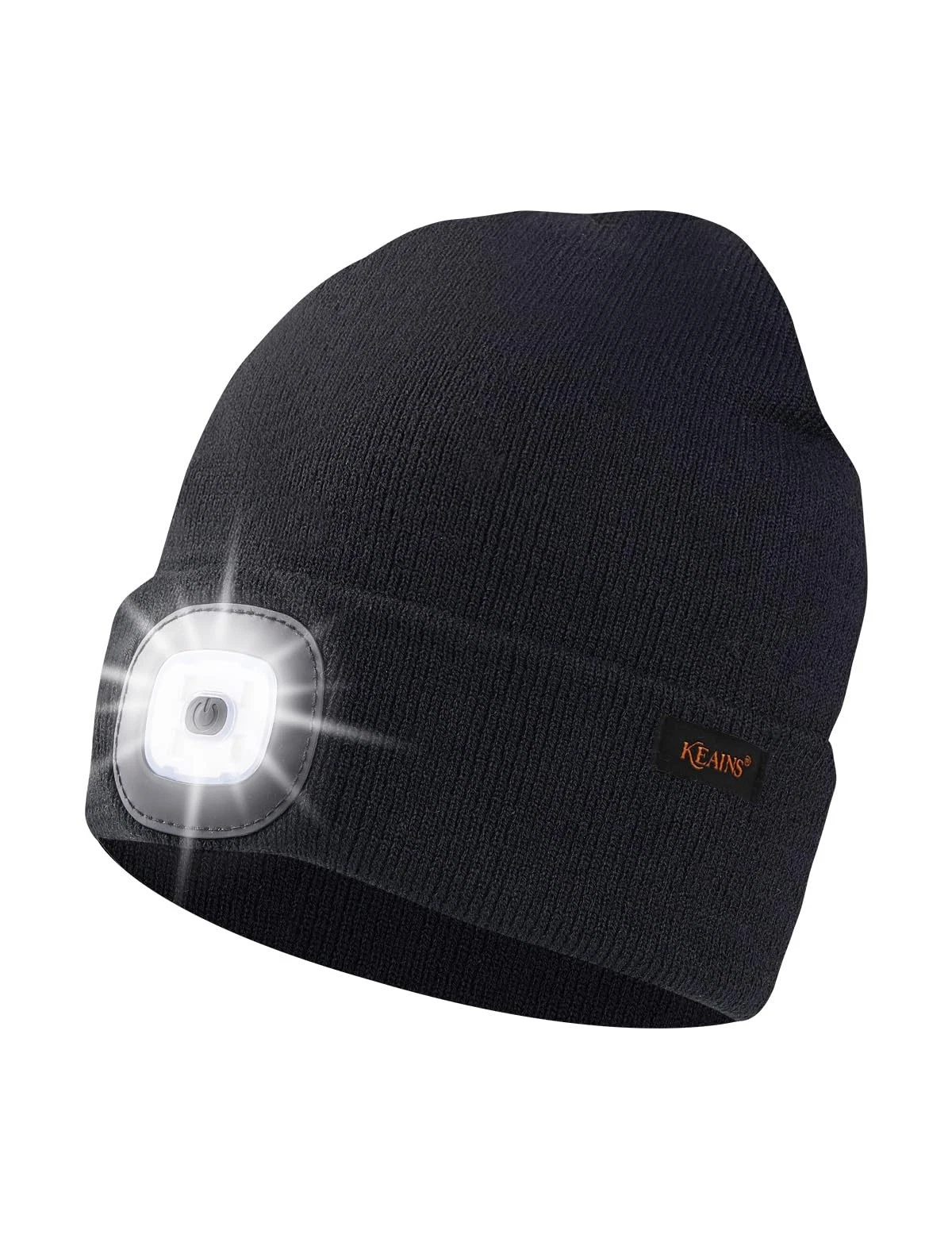 Unisex LED Beanie Hat with Rechargeable Headlamp, Warm Knit Winter Cap, Safety G