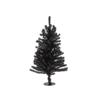 Kurt Adler Artificial Un-Lit Black Mini Tree for Christmas or Halloween, 18''