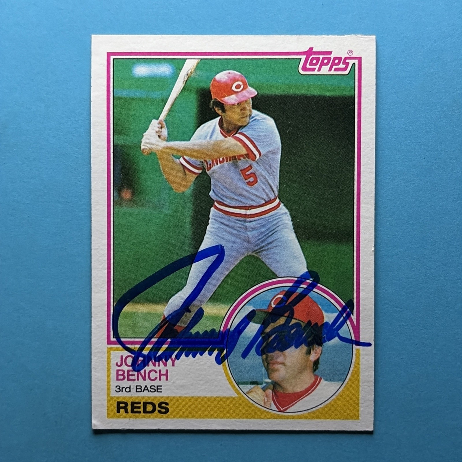 1983 Topps #60 Johnny Bench AUTO Signed IP TTM