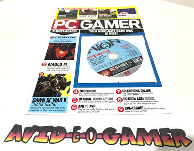PC Gamer Demo Disc & Index Card -Batman Arkham Asylum Darkest Day AION Dec 2009