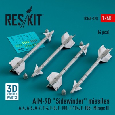 AIM-9D 'Sidewinder' missiles (4 pcs.) / 1:48
