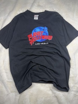 Planet Hollywood Las Vegas Logo Graphic Black T-Shirt, Restaurants Theme
