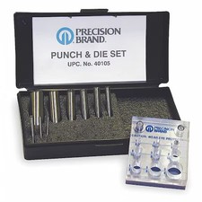 Zoro Select 40105 Punch And Die Set, 9Pc, Tool Steel,  40105
