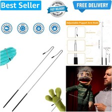 2 Pcs Adjustable Puppet Handles Arm Control Rods - Practical Ventriloquist To...
