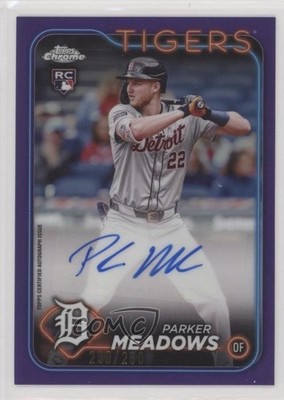 2024 Topps Chrome Update Purple Refractor /250 Parker Meadows #AC-PM Auto 0n64