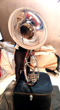 SOUSAPHONE 22"BELL SIZE OF PURE BRASS CHROME POLISH CASE MOUTHPC FREE SHIPPING