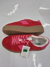 BNWT LADIES 'M&S' CHUNKY SOLE RED/PINK TRAINERS RRP£49.50 UK4 CG BC1