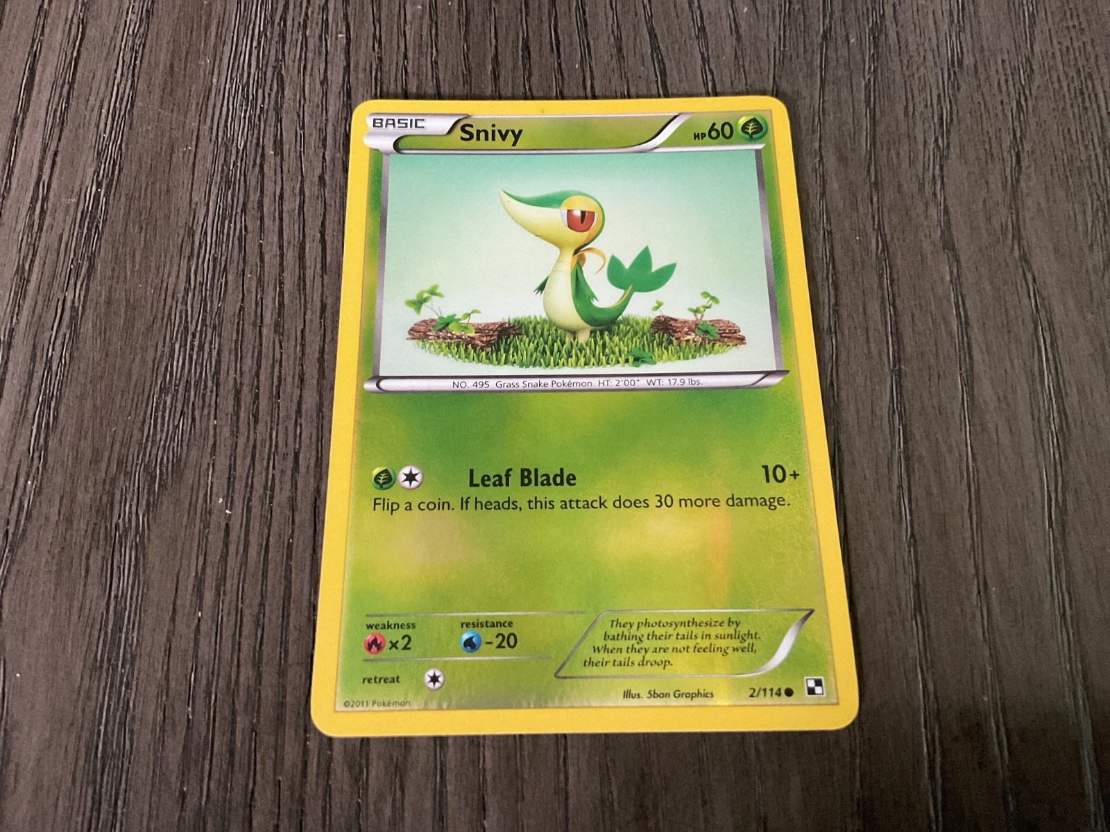 Snivy Reverse Foil Pokemon Black & White Base Set #1