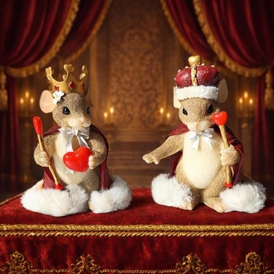 Charming Tails King & Queen Of My Heart Mouse Figurines 84/113 And 84/114