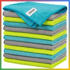 Microfiber Cleaning Cloths 12 Pack Lint Free Streak Free 12x16 Inch Multi Purpos