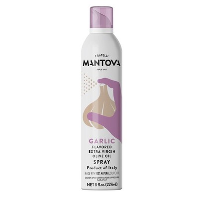 Mantova Garlic Flavored Extra Virgin Olive Oil Spray 8 Fl Oz Made in Italy