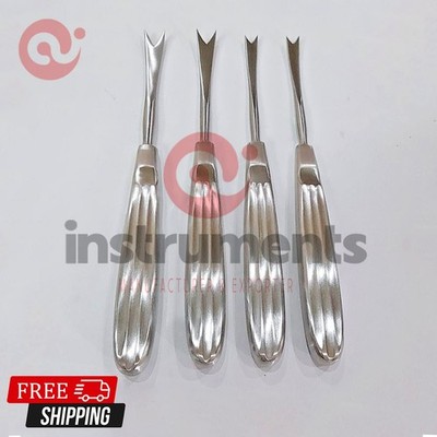 Ramus Stripper Straight Curved 8 & 10mm 4PCS Set Surgical Retractors