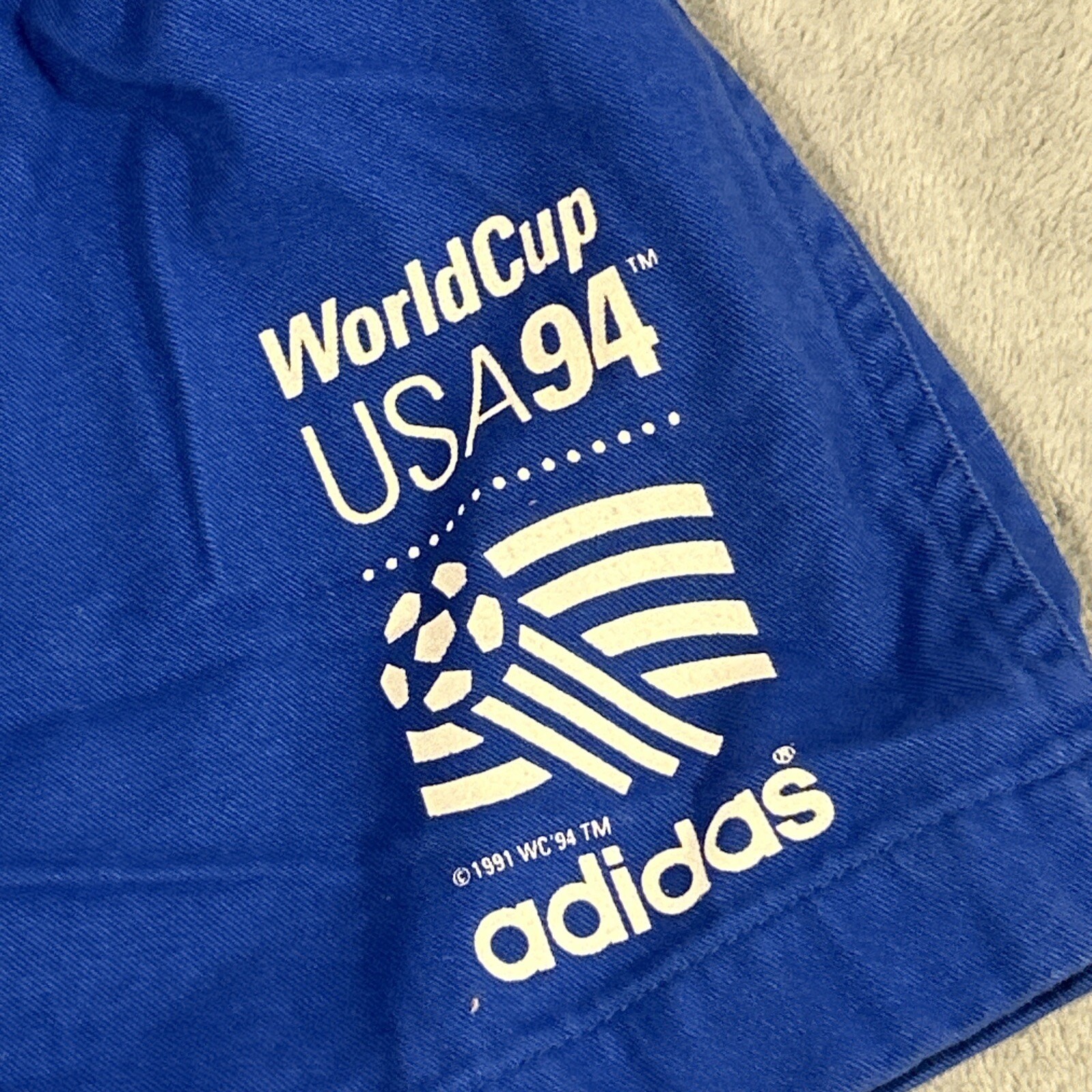 90s Adidas Olympic Shorts Mens Large 28x6 USA Flags Gym Active Soccer World Cup thumbnail 2