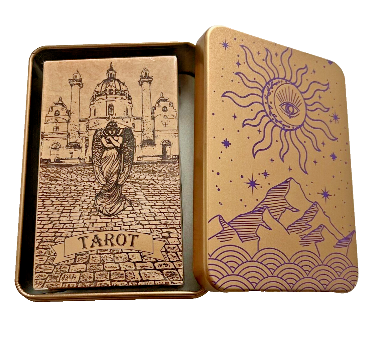 1910 Vintage Classic Tarot Deck Standard 78 Cards Gold Tin with