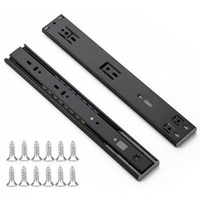 Ravinte 12'' Soft Close Drawer Slides 10 Pairs Black Full Extension Ball Bearing