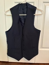 Kenneth Cole New York Mens Navy Vest/ 83 Poly, 17 Rayon