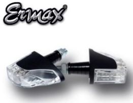 Clignotants Ermax rectangulaires LED moto universels HOM noirs en aluminium