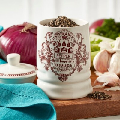 Fortnum Mason Ceramic Spice Pot Jar Crock- Cracked Pepper EXP 2026