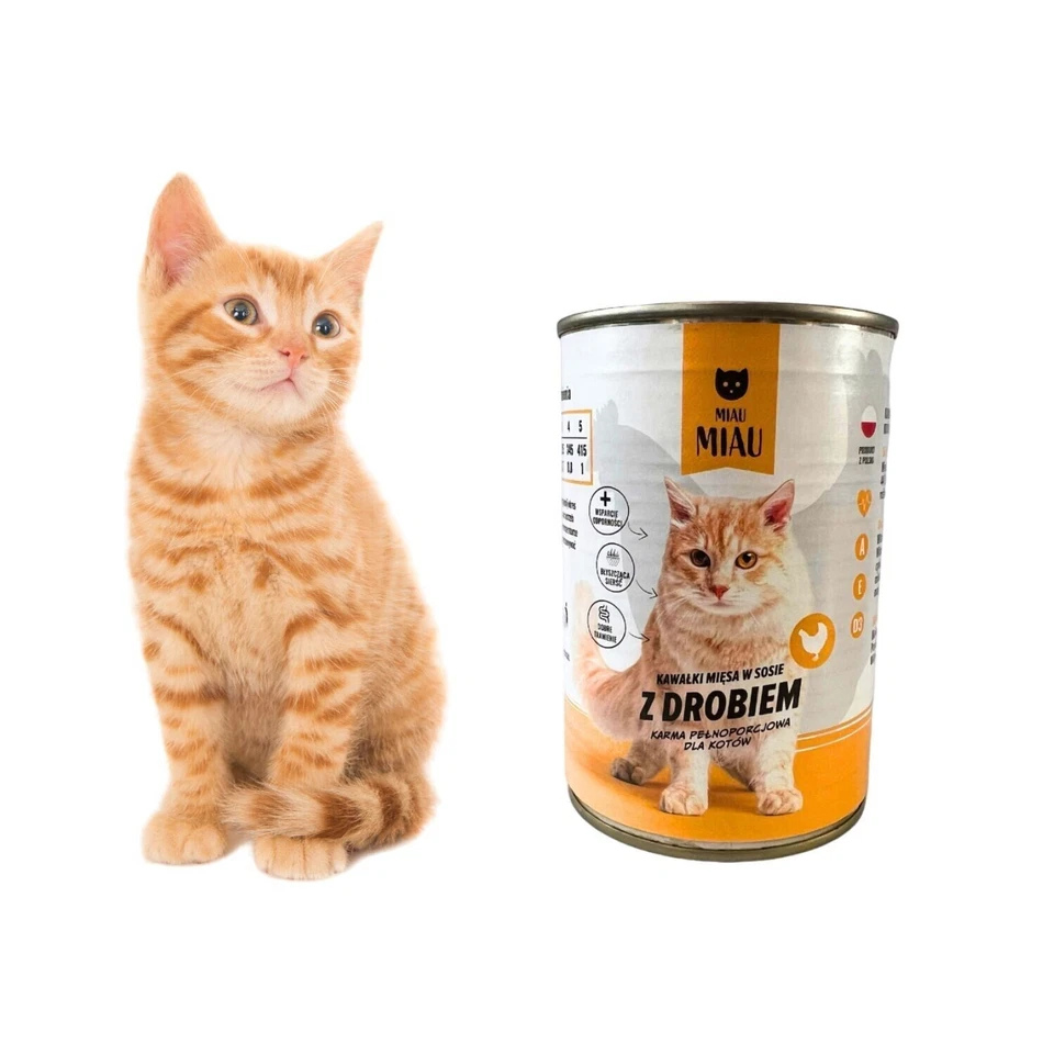 60x415g Katzenfutter Nassfutter alle Rasse Mix Geflügel Rind Stücke in Soße 400g - Bild 2 von 4