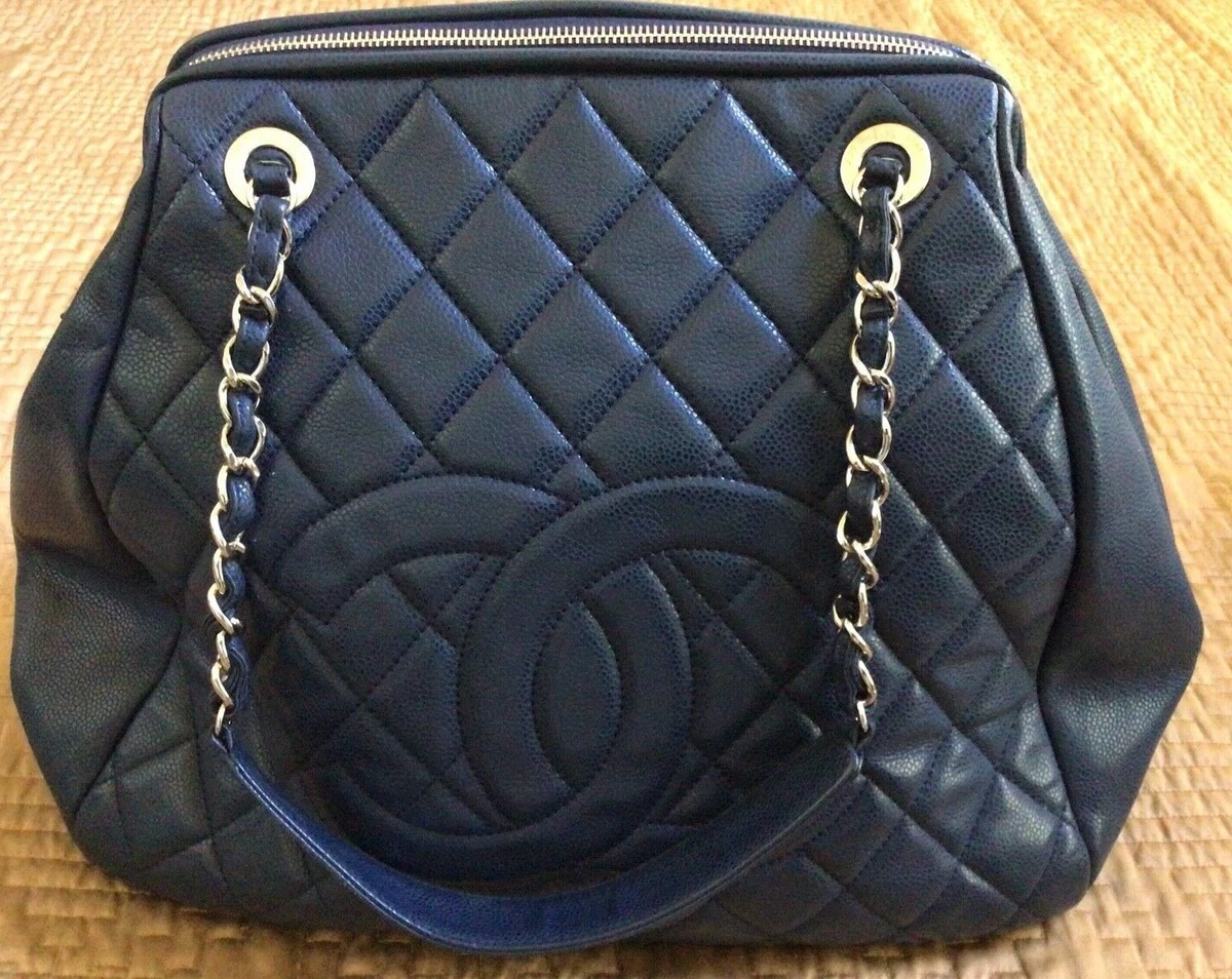 Authentic Chanel Blue Caviar Large SignatureBag