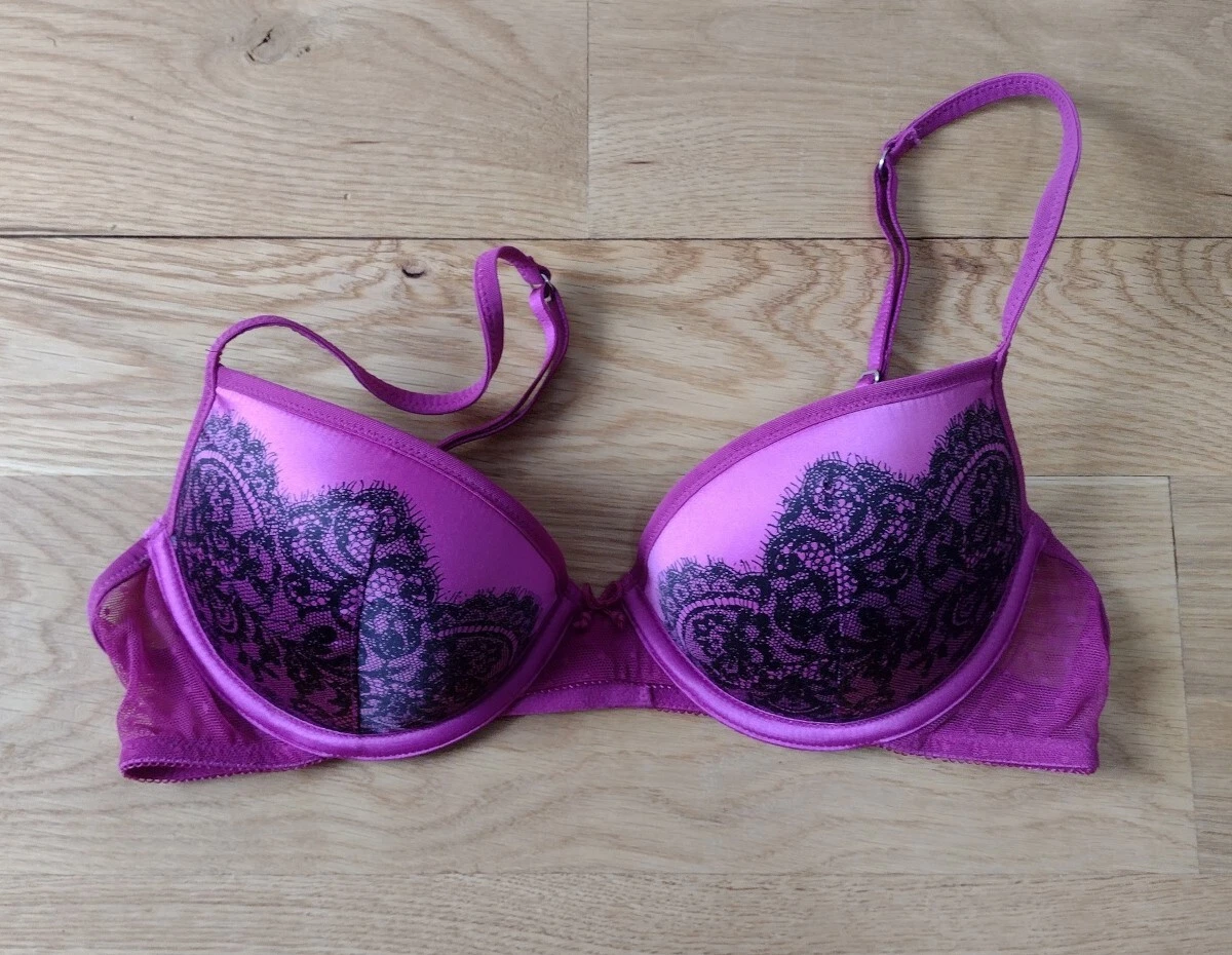 2pc American Eagle AERIE 34B Blue & Pink Padded Plunge Push Up UW Bras EUC