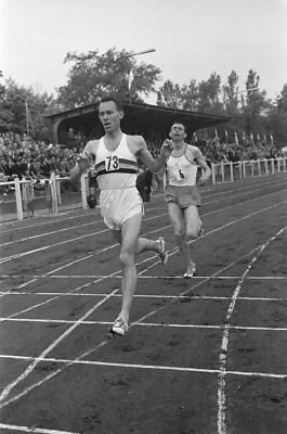 Black White Photo Men's Track Team Running   7x10  Reprint  A-22