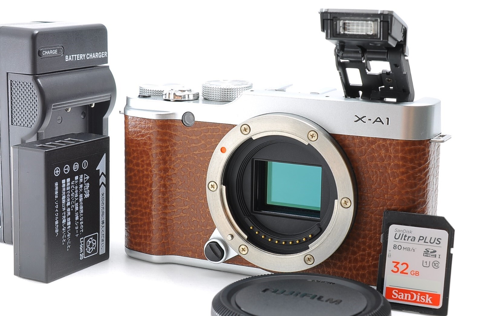 Fujifilm Fuji X-A1 16.3MP Mirrorless Digital Camera Brown w/SD Card -Near Mint-