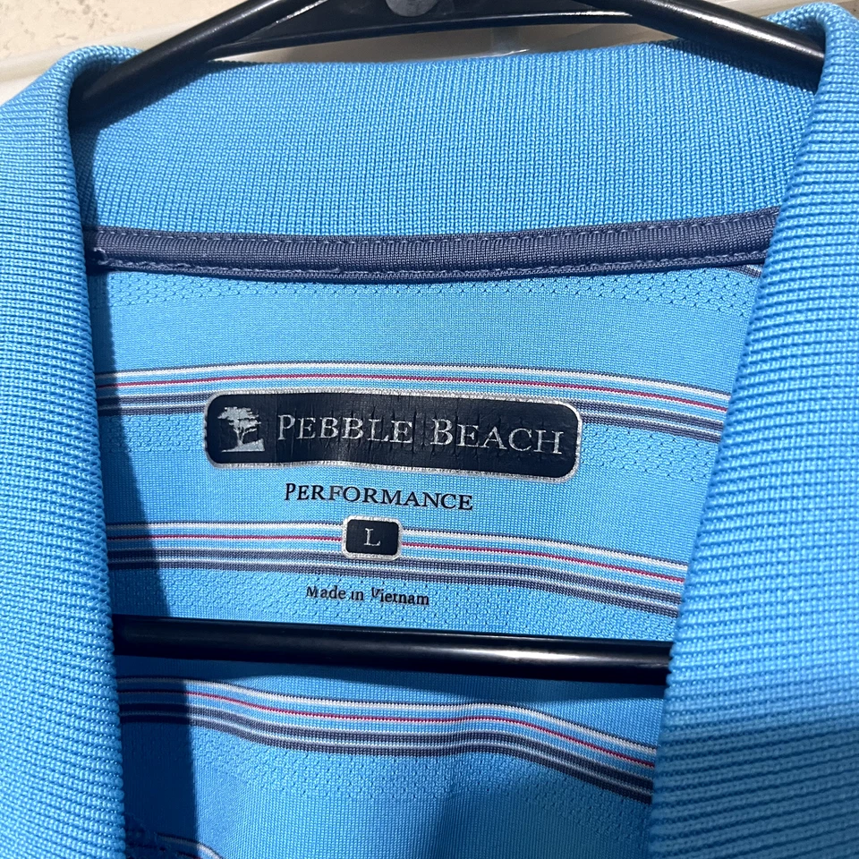 Polo de golf Pebble Beach azul turquesa para hombre L rendimiento elástico Foto 4 de 4