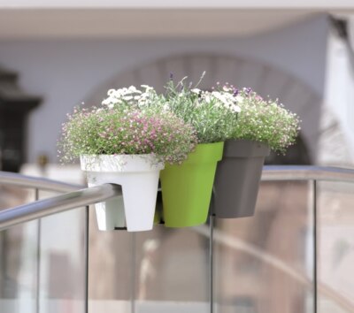 Blumentopf Balkontopf Balkonkasten Geländerkasten Pflanztopf 4 Farben 25cm 40cm
