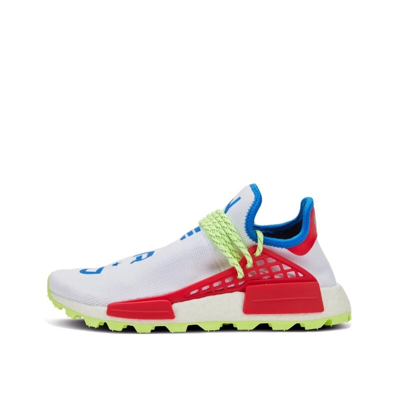 Adidas NMD Hu Trail Pharrell N.E.R.D. Red Blue Neon Sneakers Mens 6 Rare adidas Pharrell x N.E.R.D. x NMD Human Race Trail Homecoming  main image 3