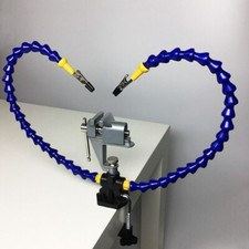 Flexible Arm Two Hand Soldering Iron Holder Stand Clamp Vise Clip + Plier Tool