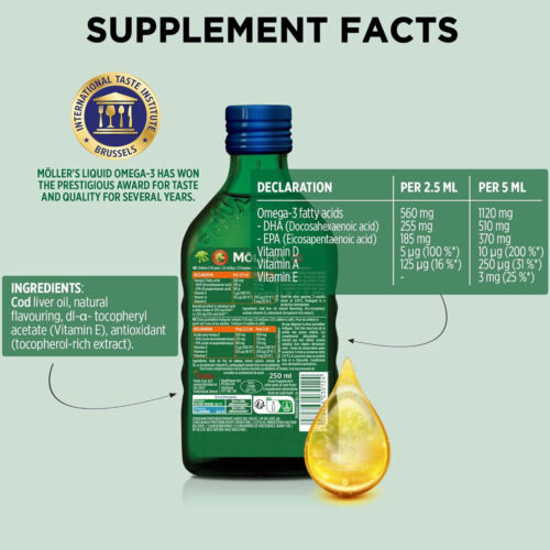 Mollers Norwegisches Tutti Frutti aromatisiertes Fischöl Omega-3 DHA EPA Möller's x6 - Bild 5 von 6