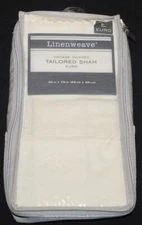 NEW LinenWeave Hemstitch Euro Pillow Sham 26" X 26" - Ivory