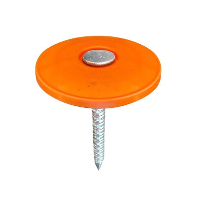 Sandbaggy 1'' Plastic Cap Roofing Nails - Ring Shank, Electro Galvanized - 12 ga