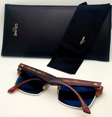 CELINE Sunglasses CL40054U 18N 57-17 Tortoise & Silver Frames Green Glass Lenses CELINE Sunglasses CL40054U 18N 57-17 Tortoise & Silver  main image 2