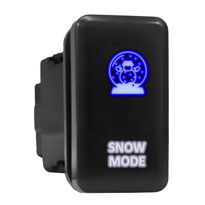 SNOW MODE Blue/White LED Backlit Tall Push Button 1.54''x 0.83'' (Fit: Toyota)