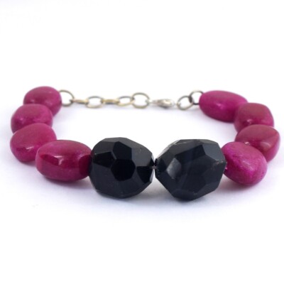 Ausgezeichnetes wunderbares Armband rosa Rubin & Achat 177, kt Perlen VK 20 E571