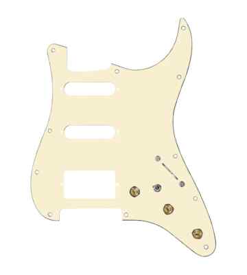 920D Custom 7 Way Pre-Wired HSS Strat Pickguard w/ Mini Toggle  -  Aged White