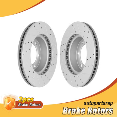 Front Drilled Brake Rotors for 2001 2002 2003 2004-2006 Toyota Sequoia Tundra