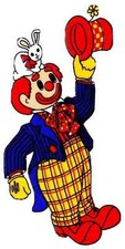 magician birthday clown fabric applique iron on not embroidered 10 inch