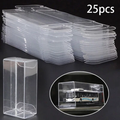 TWSOUL 25PCS Plastic Gift Box Transparent Box Model 1/64 Car Toy Display Show Box Case