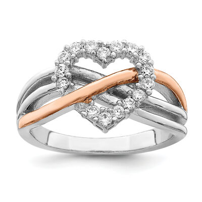Herzring Silber und Vermeil poliert CZ QR2721