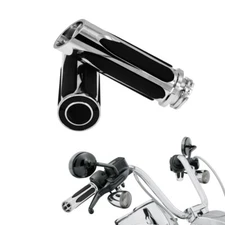Chrome 1" Handlebar Hand Grips Fit For Harley Sportster XL883 1200 48 72 96-2022
