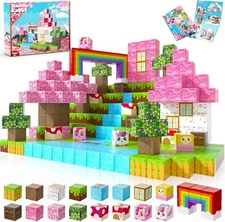 100PC Magnetic Building Blocks Unicorn World Magnets Cubes - Kids STEM Toys