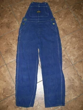 Vintage Sanforized Low Back Triple Stitch Denim Bib Overalls ~No Straps~ 28 x 26