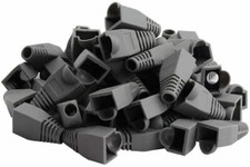 RJ45 Strain Relief Boot Gray Cat5e/Cat6 End Cap Ethernet Cable Plug Cover LOT