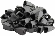 RJ45 Strain Relief Boot Gray Cat5e/Cat6 End Cap Ethernet Cable Plug Cover LOT