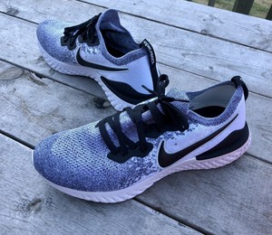 nike epic react flyknit 2 white black pure platinum