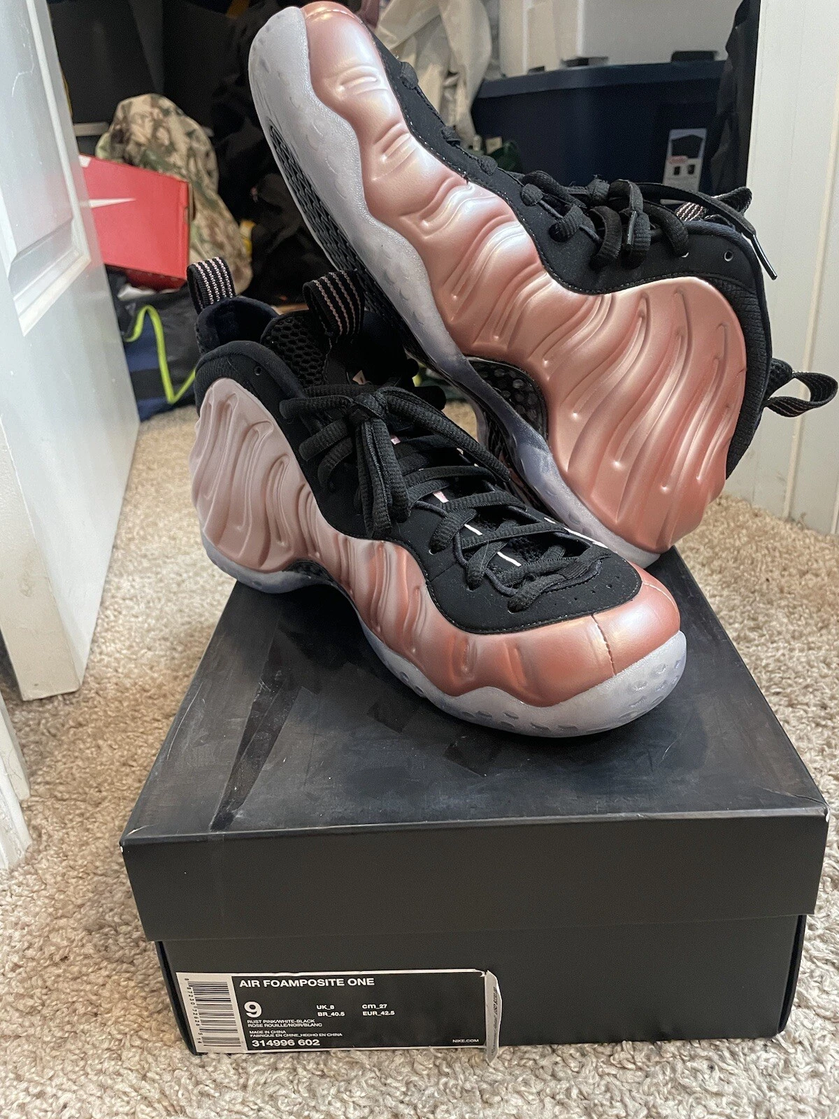 Nike Foamposite One Rust rosa Oxford Elemental rosa taglia 9 VNDS