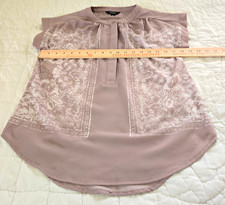 Simply Vera by Vera Wang Women's Top XS Pink with Pink & White Paisley design